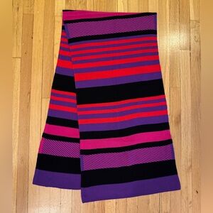 Henri Bendel Cashmere Pink/Purple/Black Stripe Scarf Travel Wrap | Never worn!